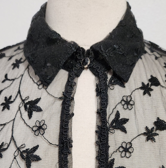 Tripp NYC black Velvet and Lace Corseted Top, Size L Vintage with tag - Picture 6 of 9